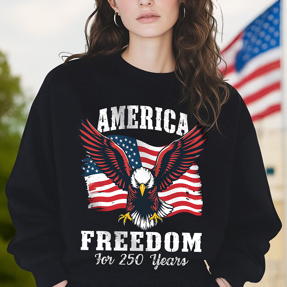 250 Years of Freedom America Patriotic Eagle Flag Dark Shirt HA75 897136