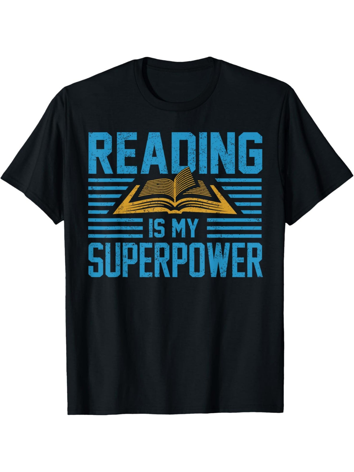 Books Reading My SuperPower Great Idea Art Literature Gift Retro Trendy Printed T-shirt, Men's Casual and Comfortable T-shirt Summer, Men's Short-sleeved Top for Everyday Activities Birthday Gift Valentine's Day Gift to Men