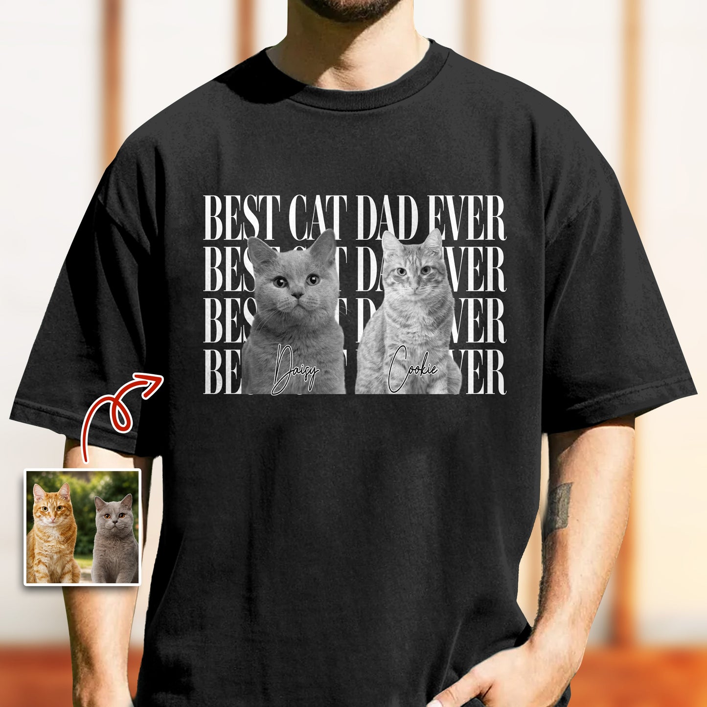 Personalized Vintage Photo Best Cat Dad Ever, Best Cat Mom Ever Comfort Shirt HA75 921488
