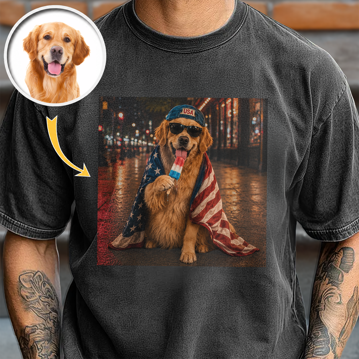 Custom Dog Photo My Dog Celebrate 250th Anniversary 4th Of July American Flag Comfort Shirt CH07 911882