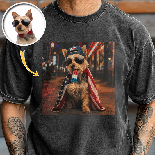 Custom Dog Photo My Dog Celebrate 250th Anniversary 4th Of July American Flag Comfort Shirt CH07 911882