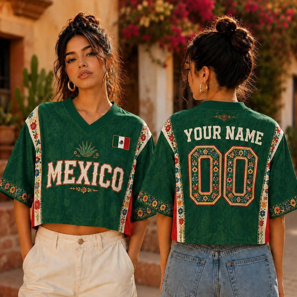 Personalized Mexico Soccer Crop Top Jersey, Mexico Jersey Crop Tee, Game Day Shirt HO82 903002