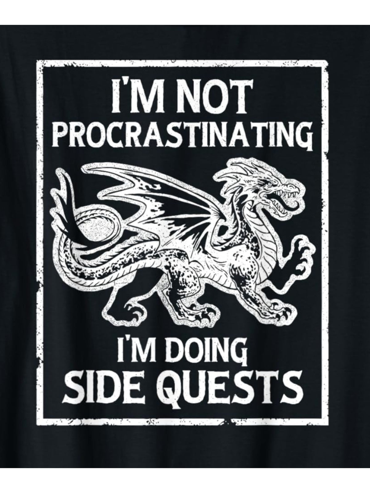 I'm Not Procrastinating I'm Doing Side Quests Gamer Retro Trendy Printed T-shirt, Men'S Casual and Comfortable T-shirt Summer, Men'S Short-sleeved Top for Everyday Activities Birthday Gift to Men