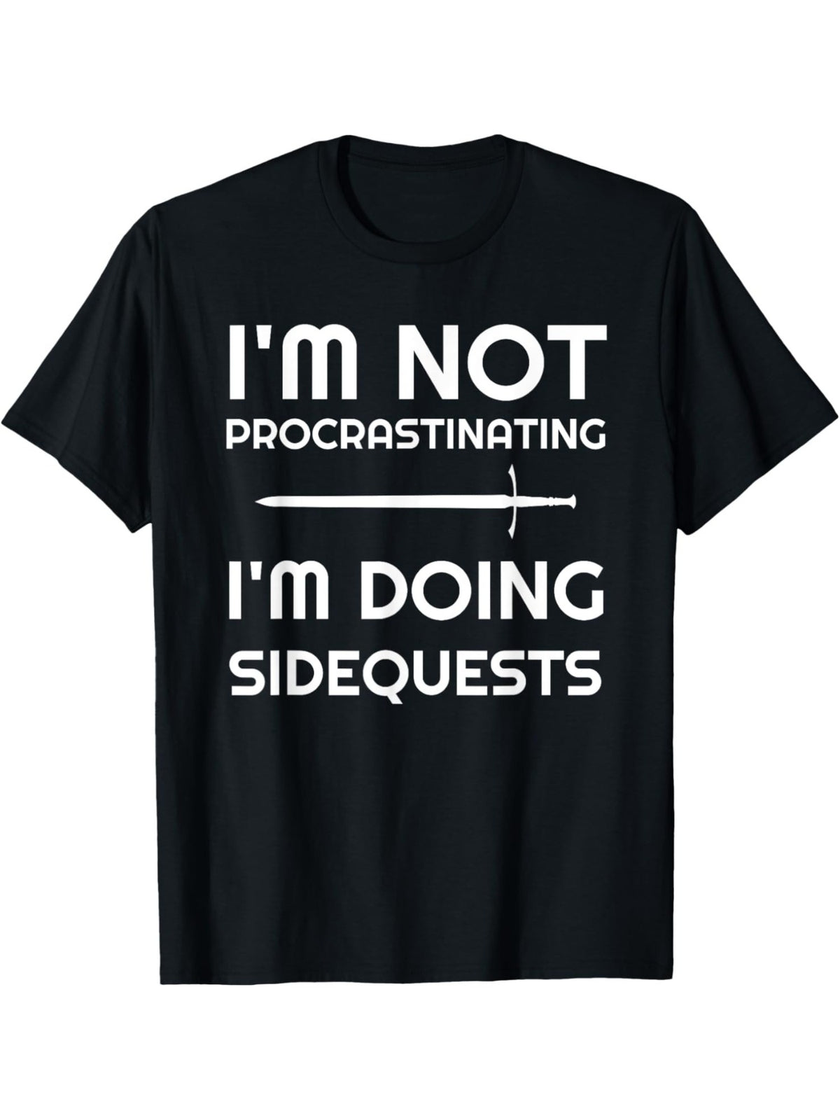 I'm Not Procrastinating I'm Doing Side Quests Funny Gamer Retro Trendy Printed T-shirt, Men'S Casual and Comfortable T-shirt Summer, Men'S Short-sleeved Top for Everyday Activities Birthday Gift to Men