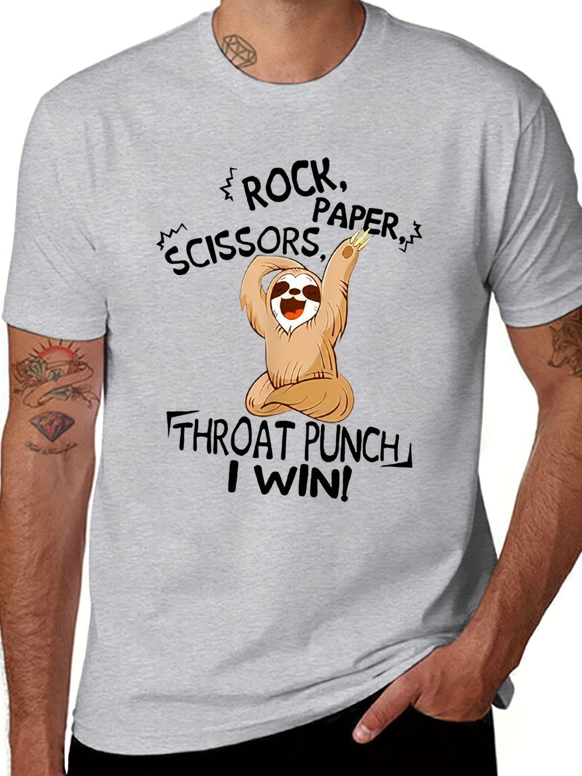 Men's Cotton Sloth Graphic T-Shirt | Casual Loose Fit | Cotton | Fun Print Design | Casual | All Seasons | Graphic