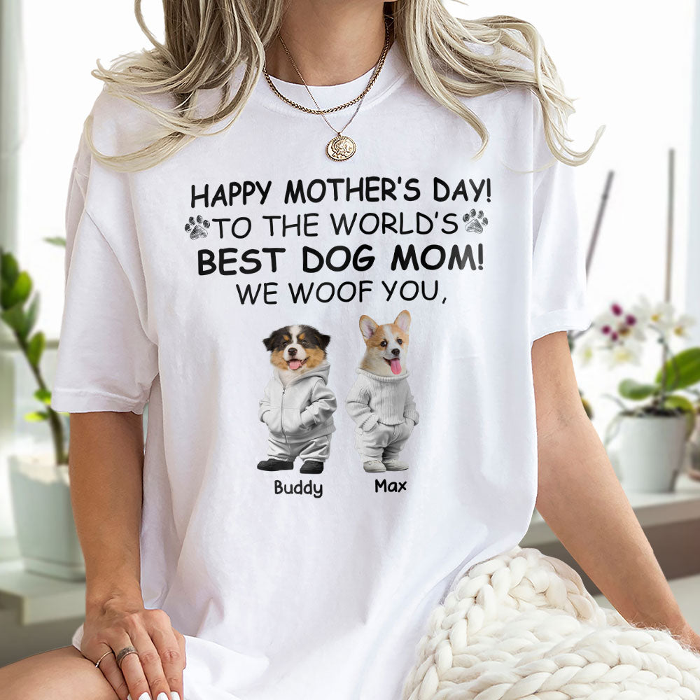 Custom Photo Happy Father's Day, Best Dog Mom, I Woof You Shirt For Dog Lovers HA75 892206