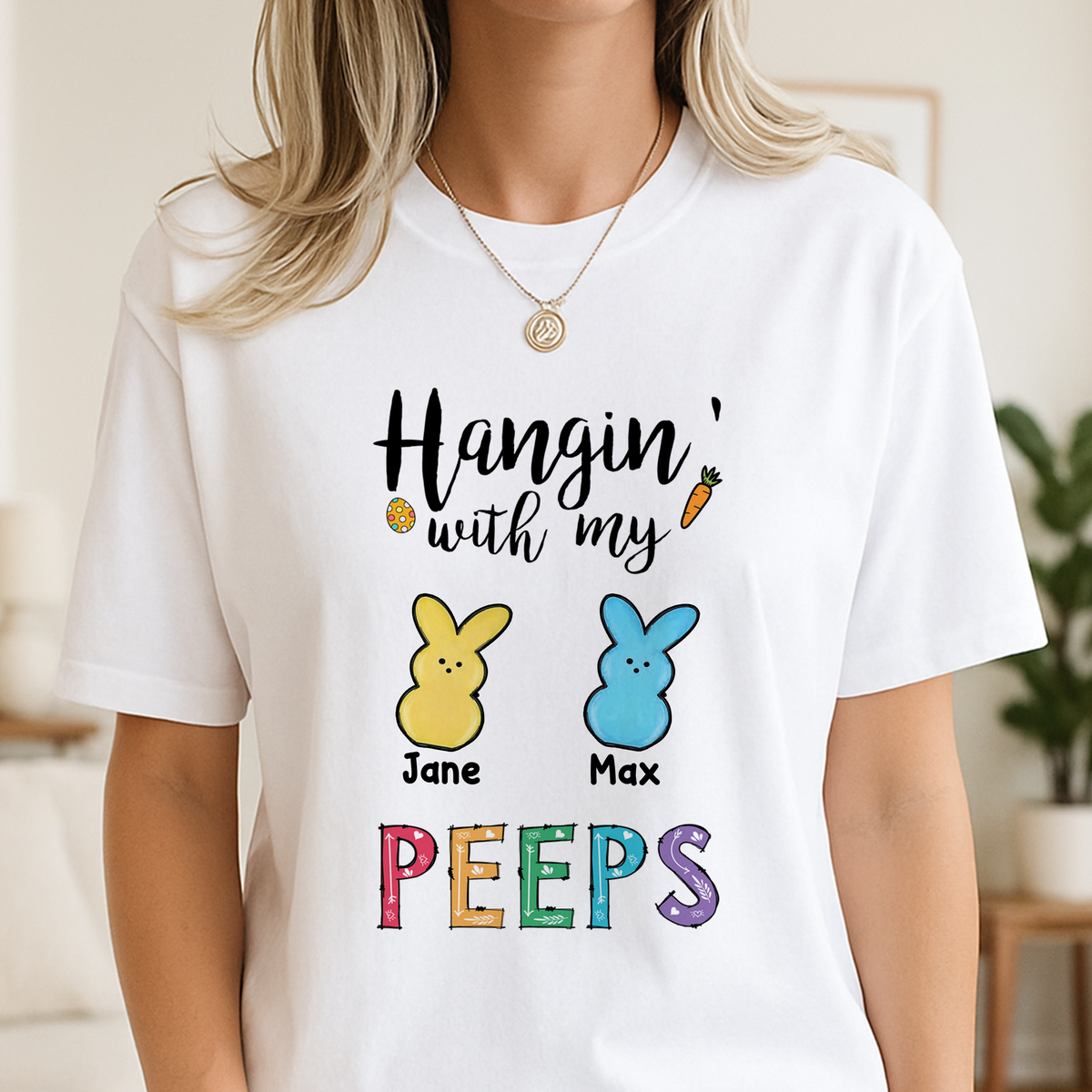 Hangin¡¯ With My Peeps Easter Bright Shirt Personalized Gift For Easter Day HO82 901210