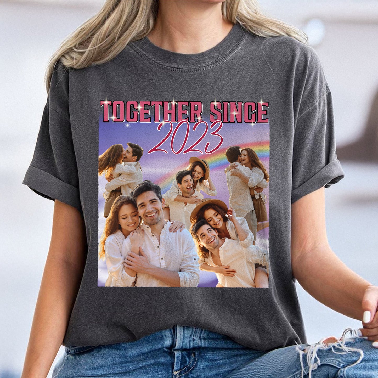 Custom Portrait Photo Together Since Vintage Style Couple Comfort Shirt HO82 894900