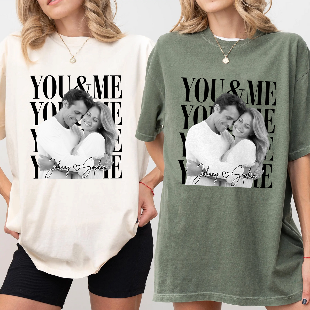 Personalized Vintage Photo You & Me Couple Comfort Shirt HA75 921454