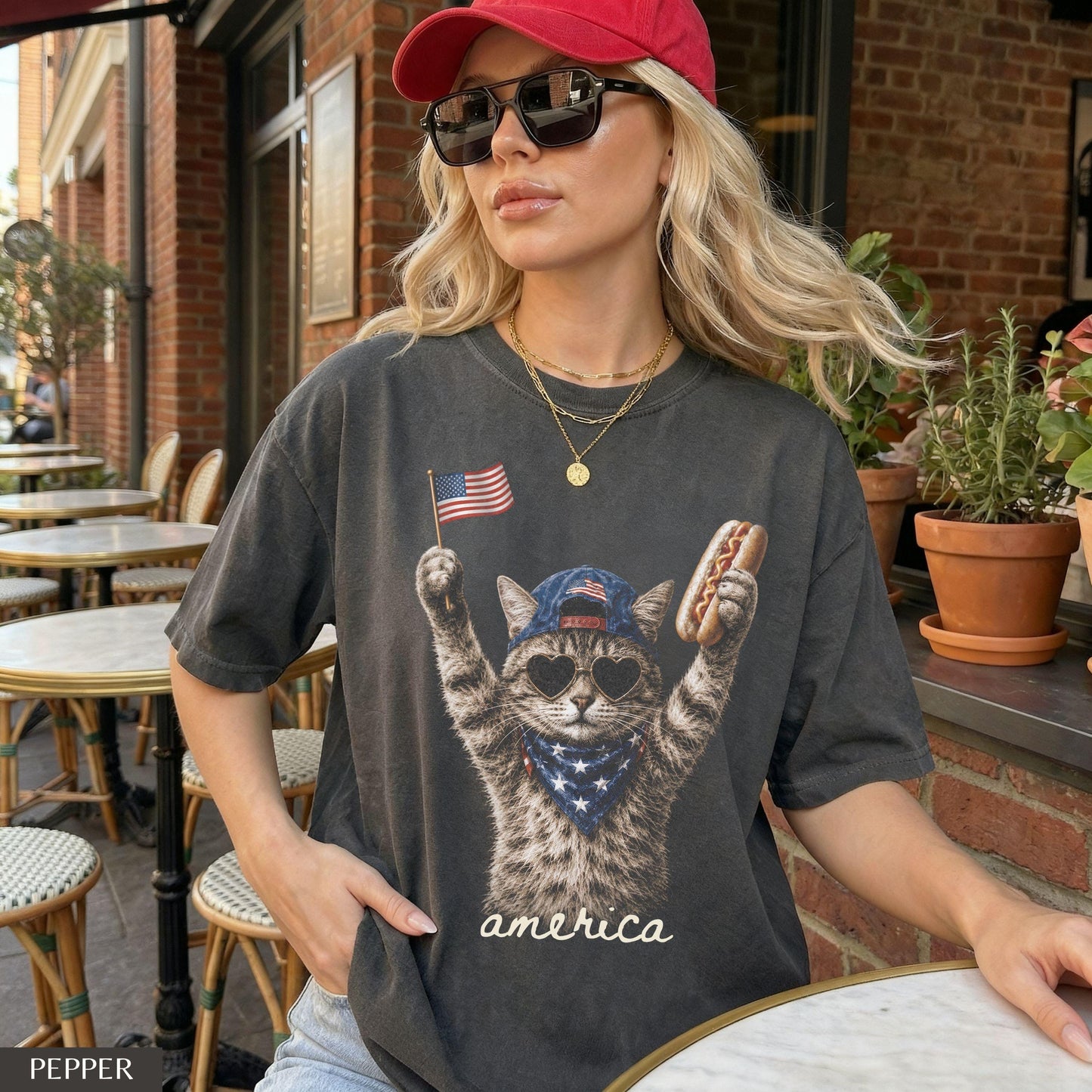 Custom Cat Photo Patriotic 4th Of July Cat Comfort Colors Shirt Cat Lover Gift CH07 911892