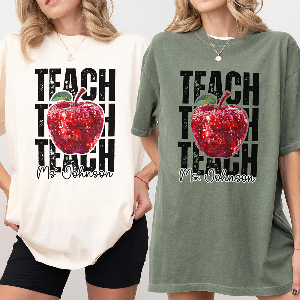 Custom Name Teacher Icon Comfort Shirt - Personalized Back to School Gift LM32 669377