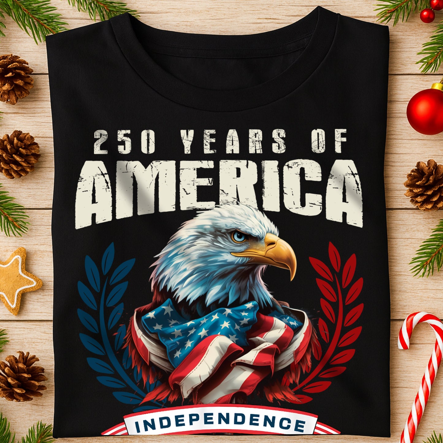 250 Years of America Eagle Independence Day Patriotic Dark Shirt LM32 895255