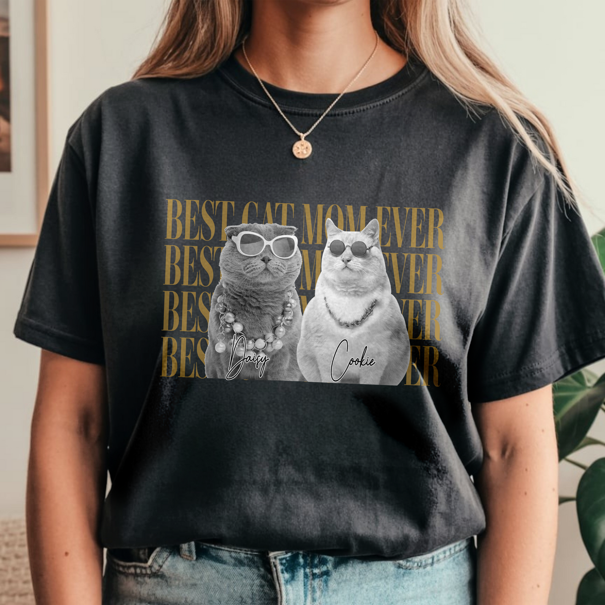 Personalized Vintage Photo Best Cat Dad Ever, Best Cat Mom Ever Comfort Shirt HA75 921488