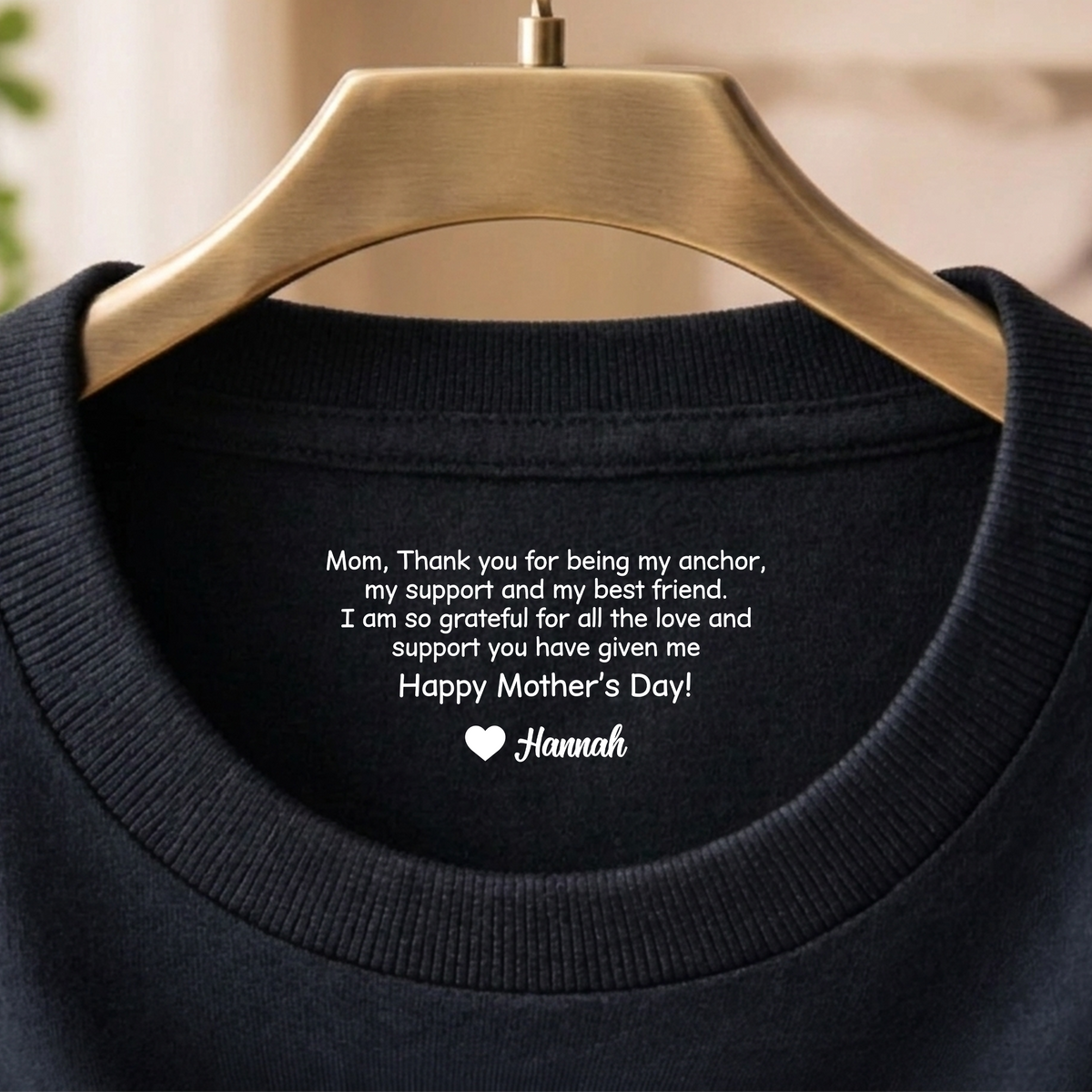 Mom, Thank You For Being My Best Friend Neck Print Tee Personalized Mother¡¯s Day Quote Shirt CH07 910942