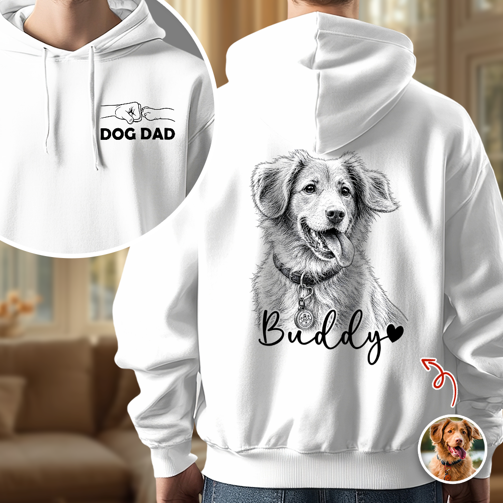 Custom Photo Dog Dad Back & Front Shirt - Personalized Gift for Dog Lovers HO82 902612