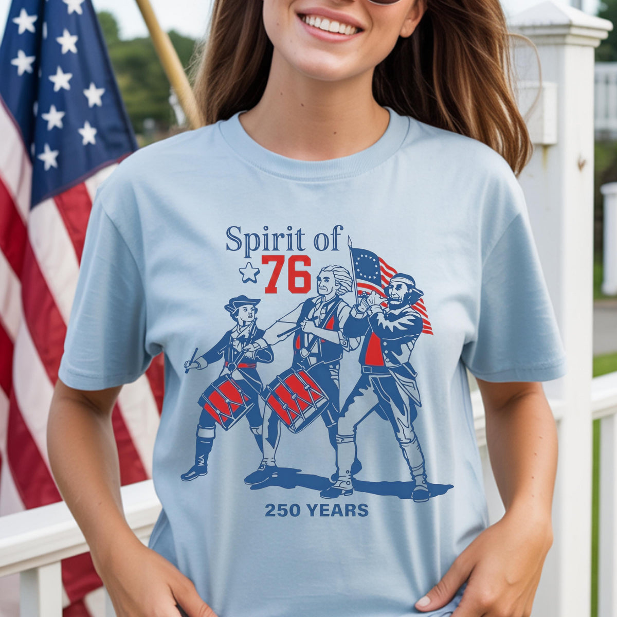 Spirit of 76, USA 250 Anniversary Shirt, Vintage 1776 Comfort Shirt LM32 669031