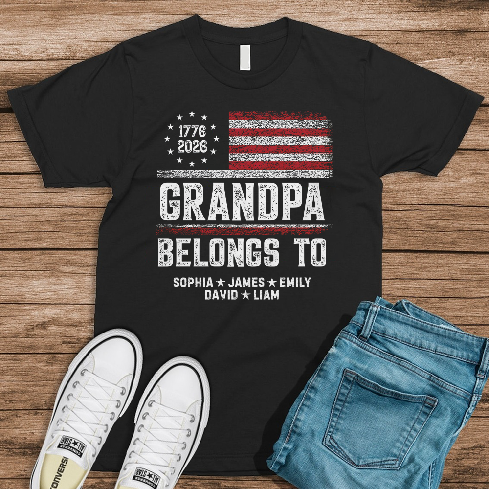Personalized Papa Belongs To Dark Shirt USA 250 Years Anniversary Patriotic Gift TH10 169885