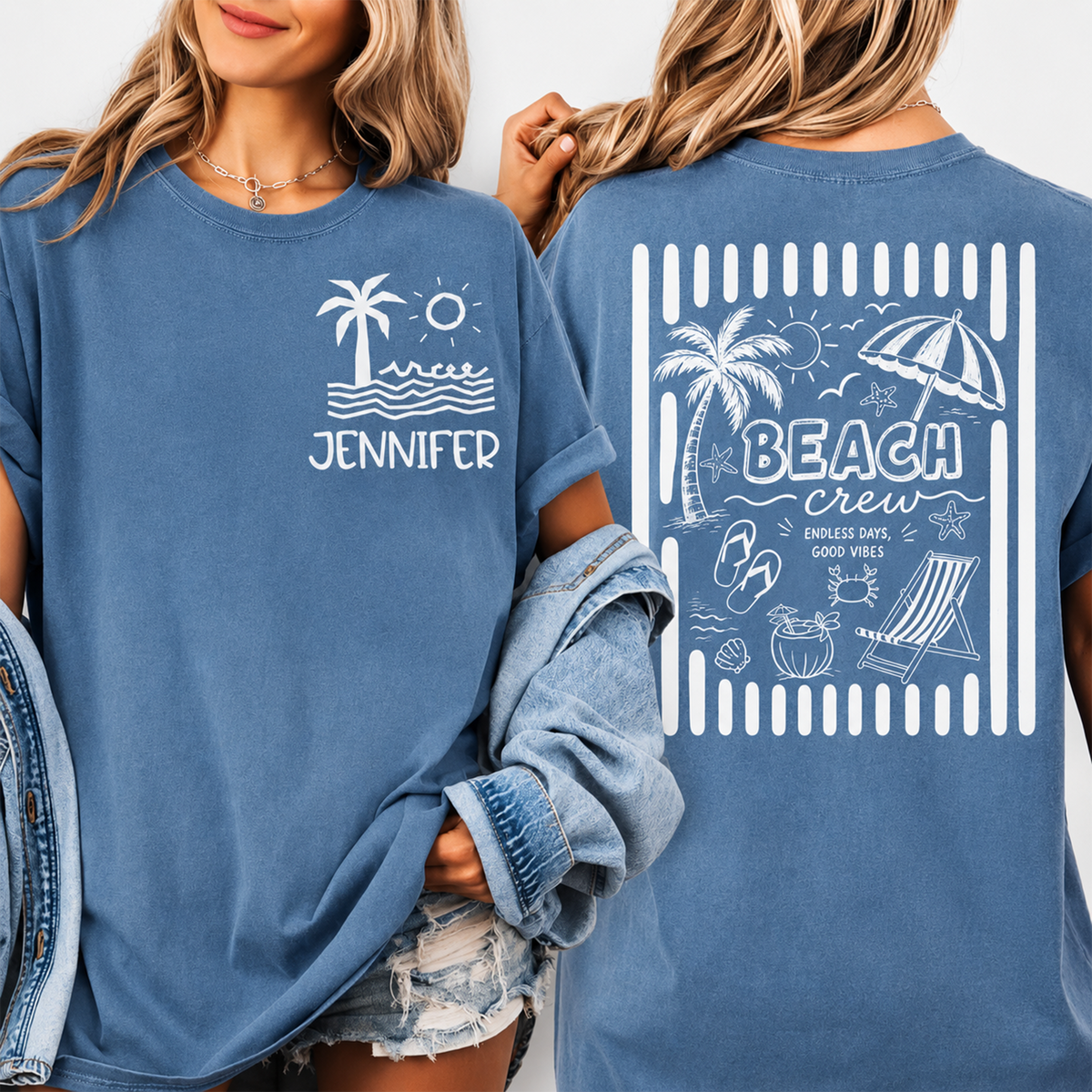 Custom Name Beach Vacation Family Front & Back Comfort Shirt ¨C Summer Gift HO82 903026