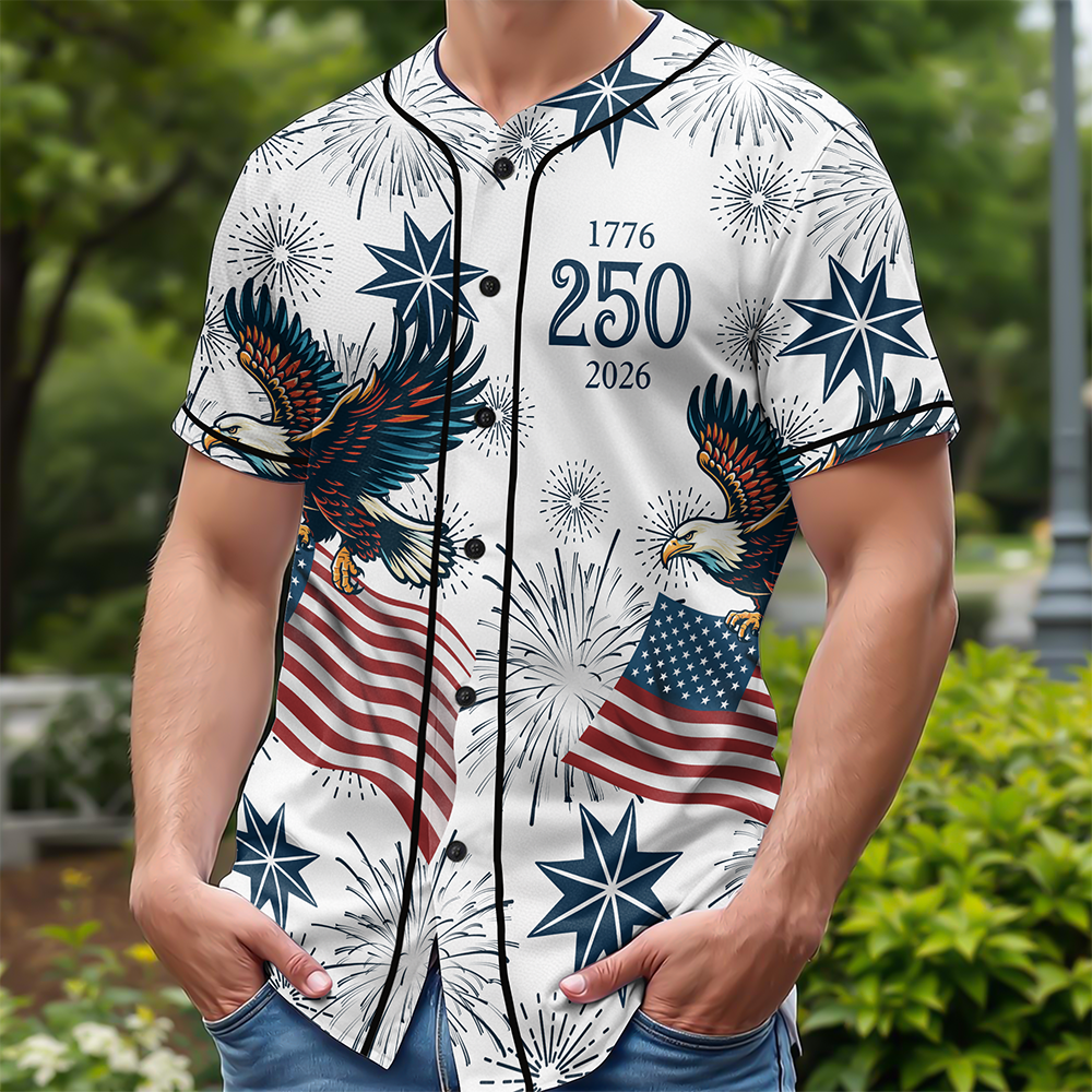 Personalized USA 250 Anniversary Eagle 1776-2026 Jersey Shirt TH10 170185