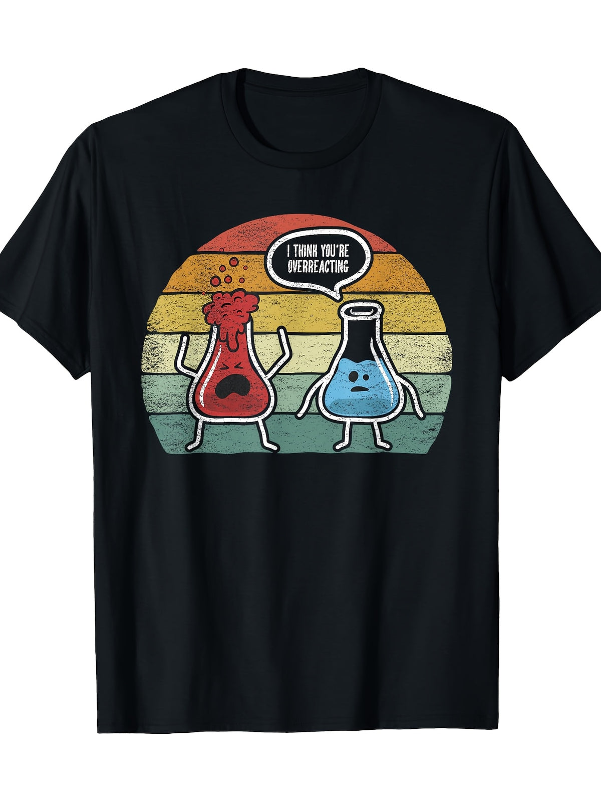 Retro Vintage I Think You're Overreacting Fun Nerd Chemistry T-shirt 100% 180g