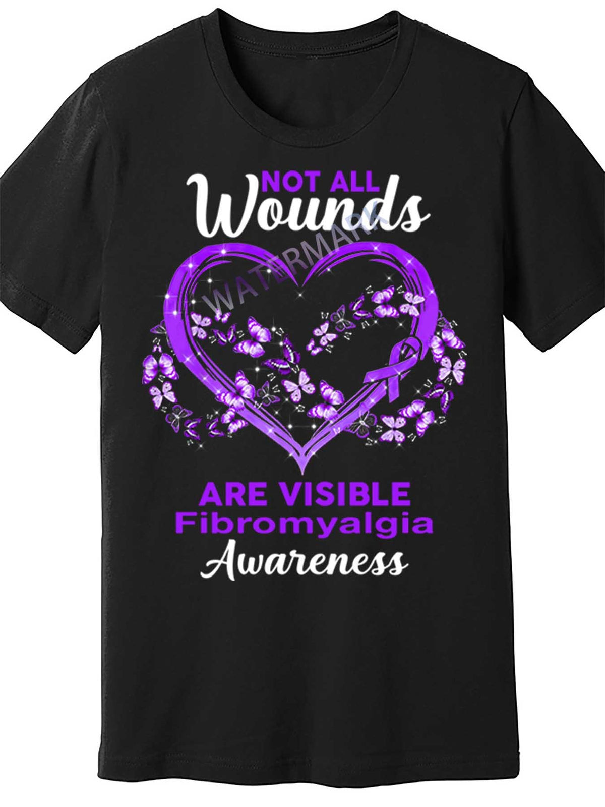 Fibromyalgia Awareness Not All Wounds Are Visible Gift 22663 funny Men'S Short Sleeve T-shirt black TT4