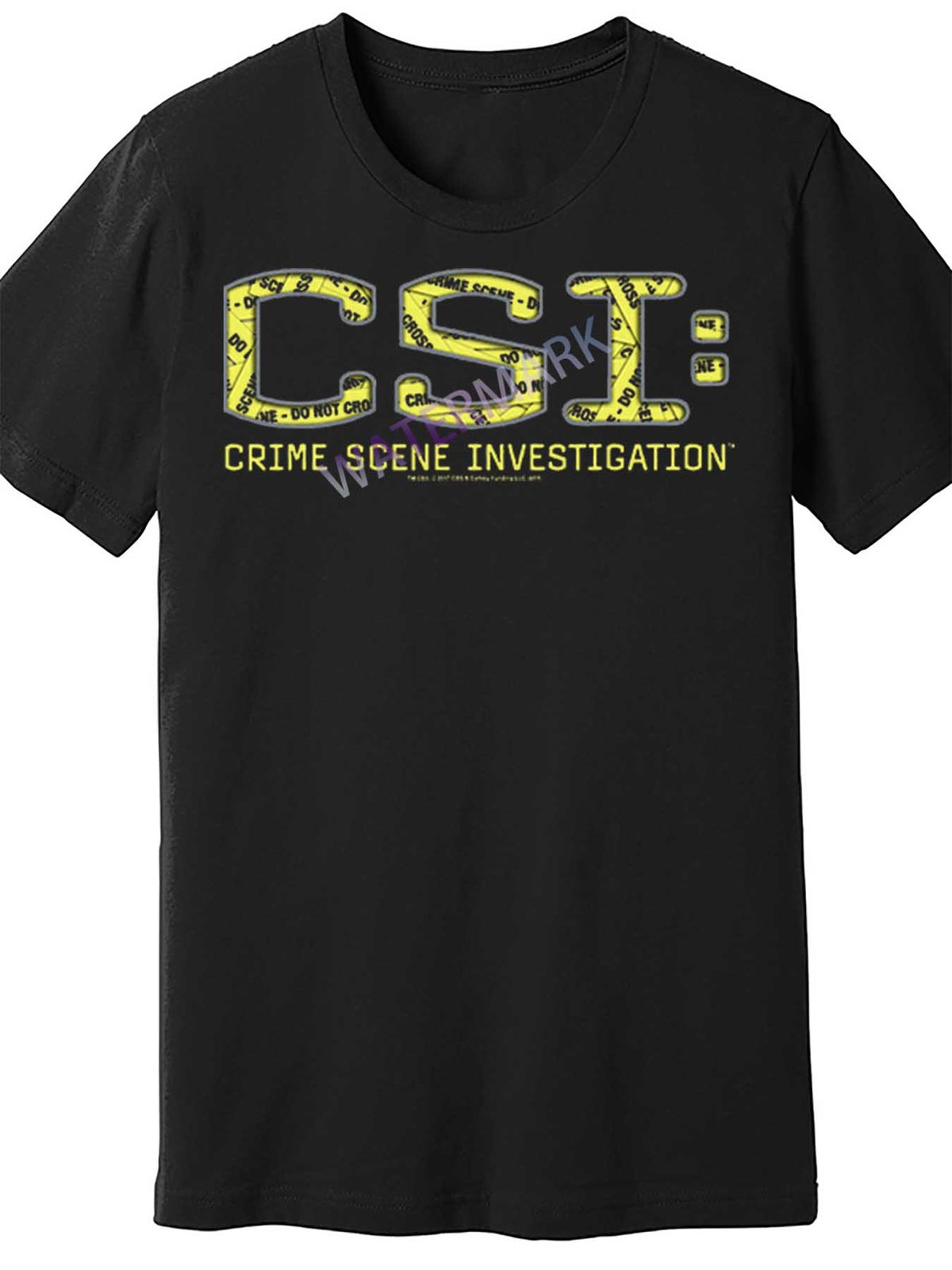 [Durable] Men's CSI Crime Scene Investigation Graphic T-Shirt - Black Short Sleeve Cotton Tee with Bold Yellow Print, Casual Round Neck, Machine Washable