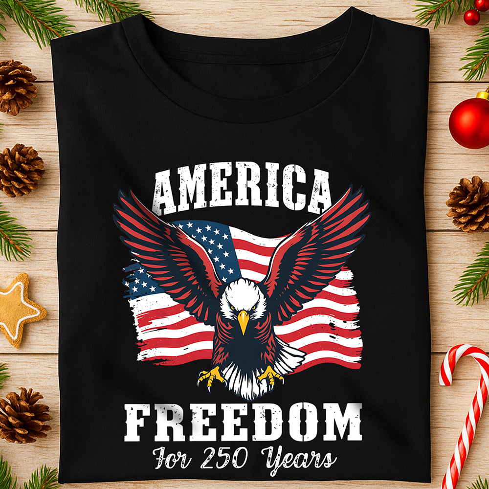250 Years of Freedom America Patriotic Eagle Flag Dark Shirt HA75 897136