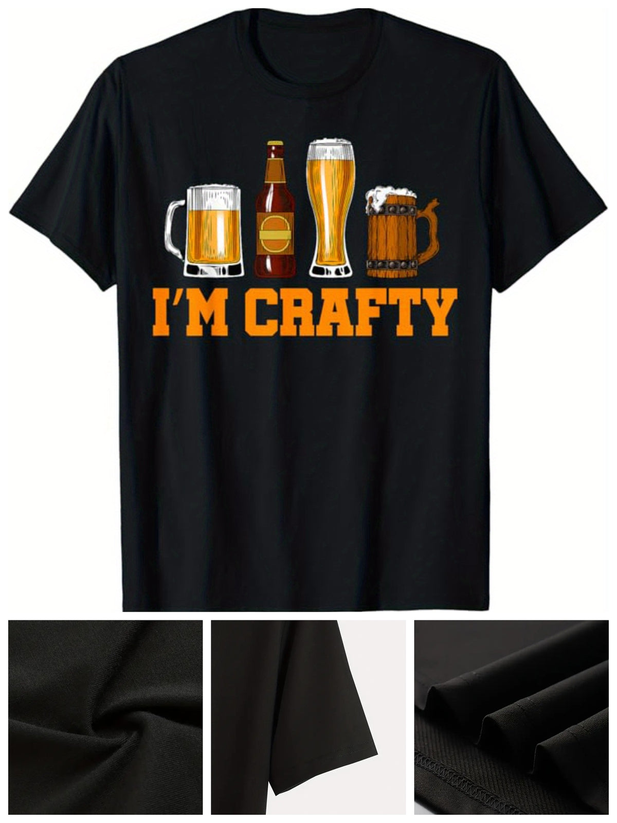 Men's Print Cotton Short-sleeve Pullover T-shirt