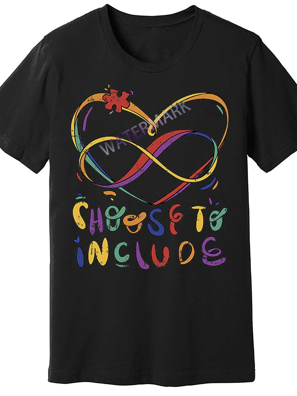 Choose To Include Autism Awareness Teacher Special 36150 funny Men'S Short Sleeve T-shirt black TT4