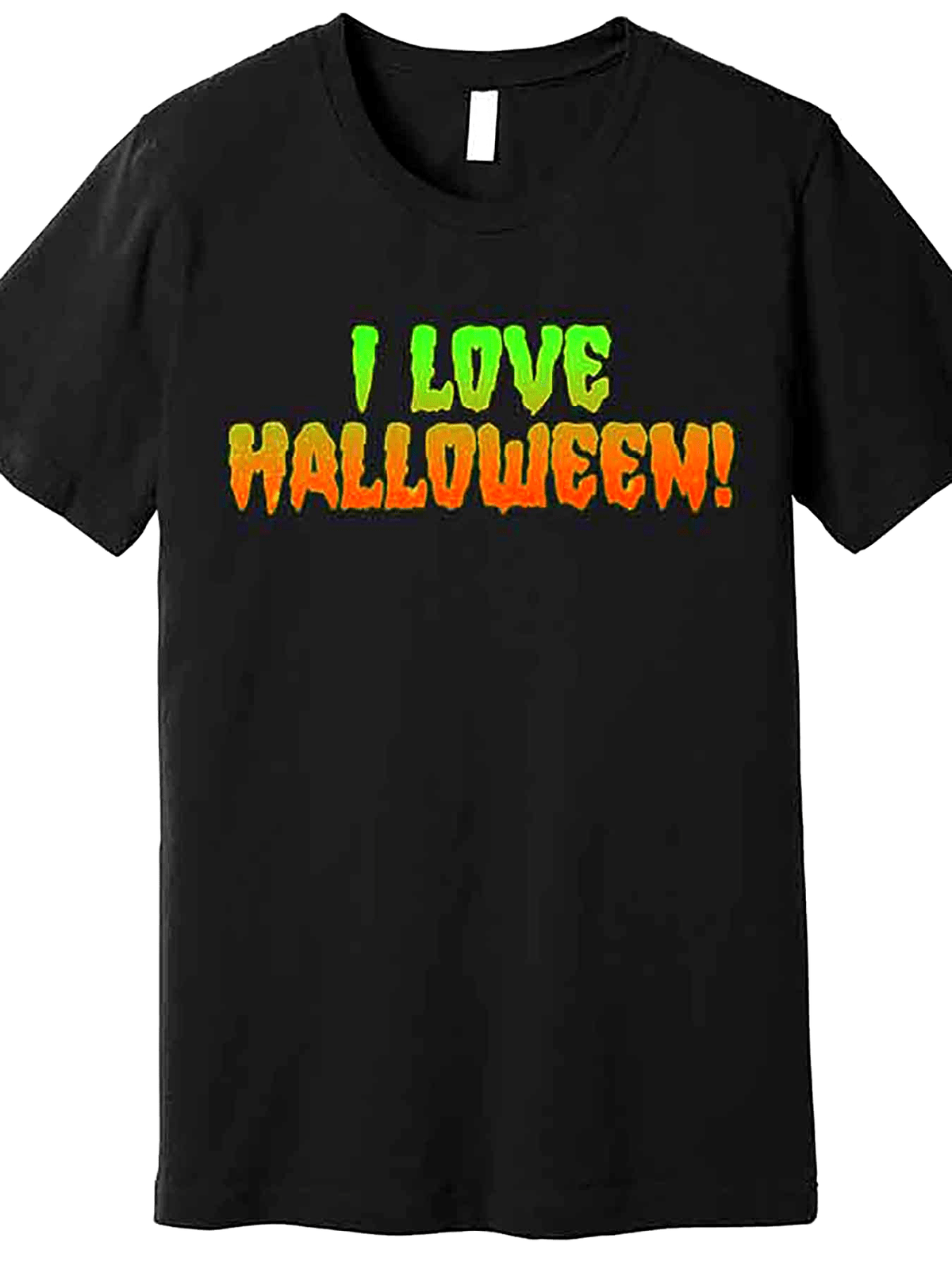 Funny 'I Love Halloween' Men’s Graphic T-Shirt - Black Cotton Short Sleeve, Casual Fit, Machine Washable, Round Neck, 100% Cotton, Perfect for Halloween Celebrations