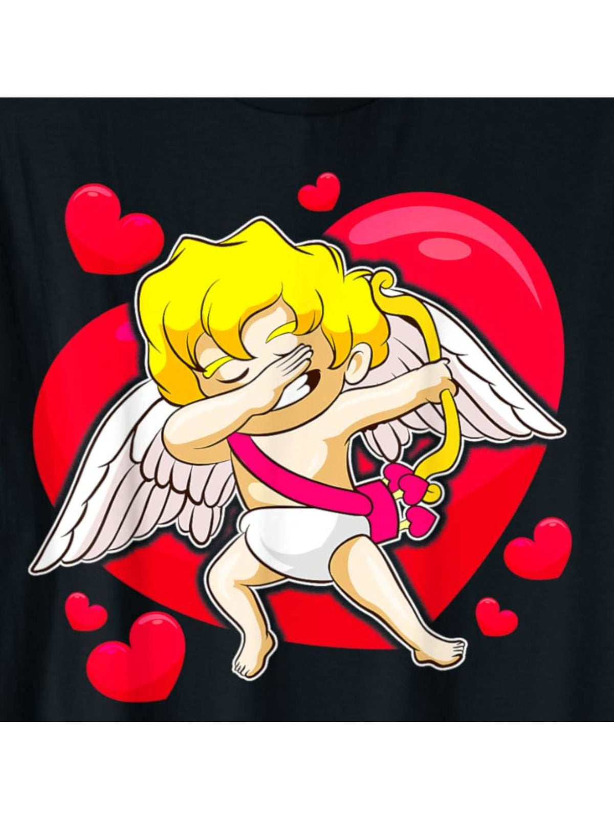Cupid Dabbing Dance Funny Valentine'S Day Quotes Retro Trendy Printed T-shirt, Men'S Casual and Comfortable T-shirt Summer, Men'S Short-sleeved Top for Everyday Activities Birthday Gift Valentine'S Day Gift to Men