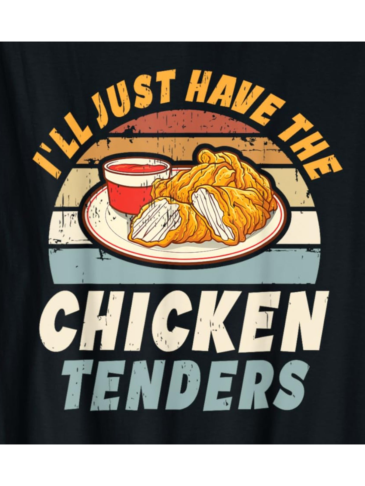 Men's 100% Cotton Retro Graphic T-Shirt - "I'll Just Have The Chicken Tenders" Vintage Print, Soft & Comfortable Short Sleeve Crew Neck Tee for Summer, Casual Casual Attire