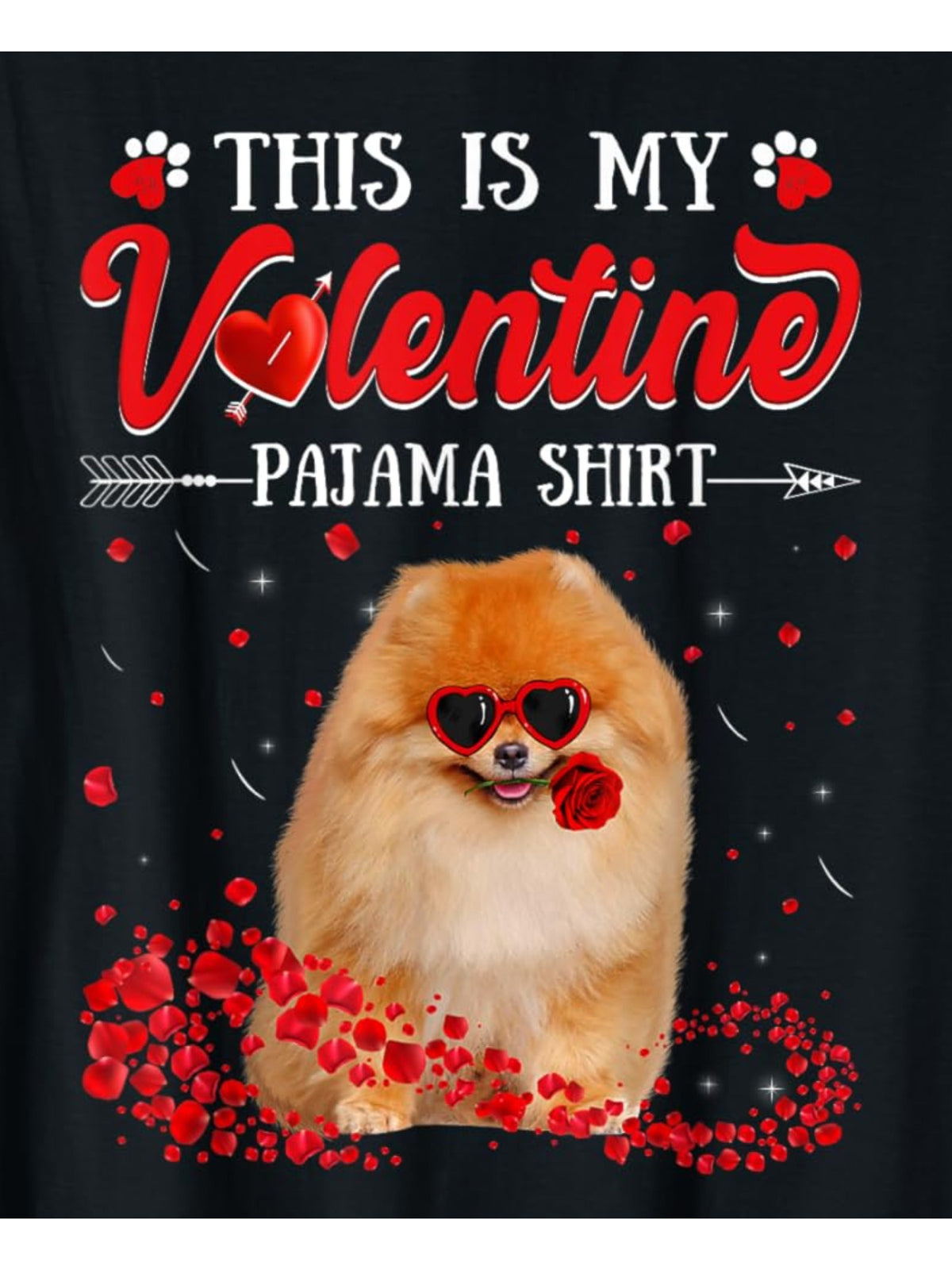 Happy Valentines Day Cute Pomeranian is My Valentine Retro Trendy Printed T-shirt, Men'S Casual and Comfortable T-shirt Summer, Men'S Short-sleeved Top for Everyday Activities Birthday Gift to Men