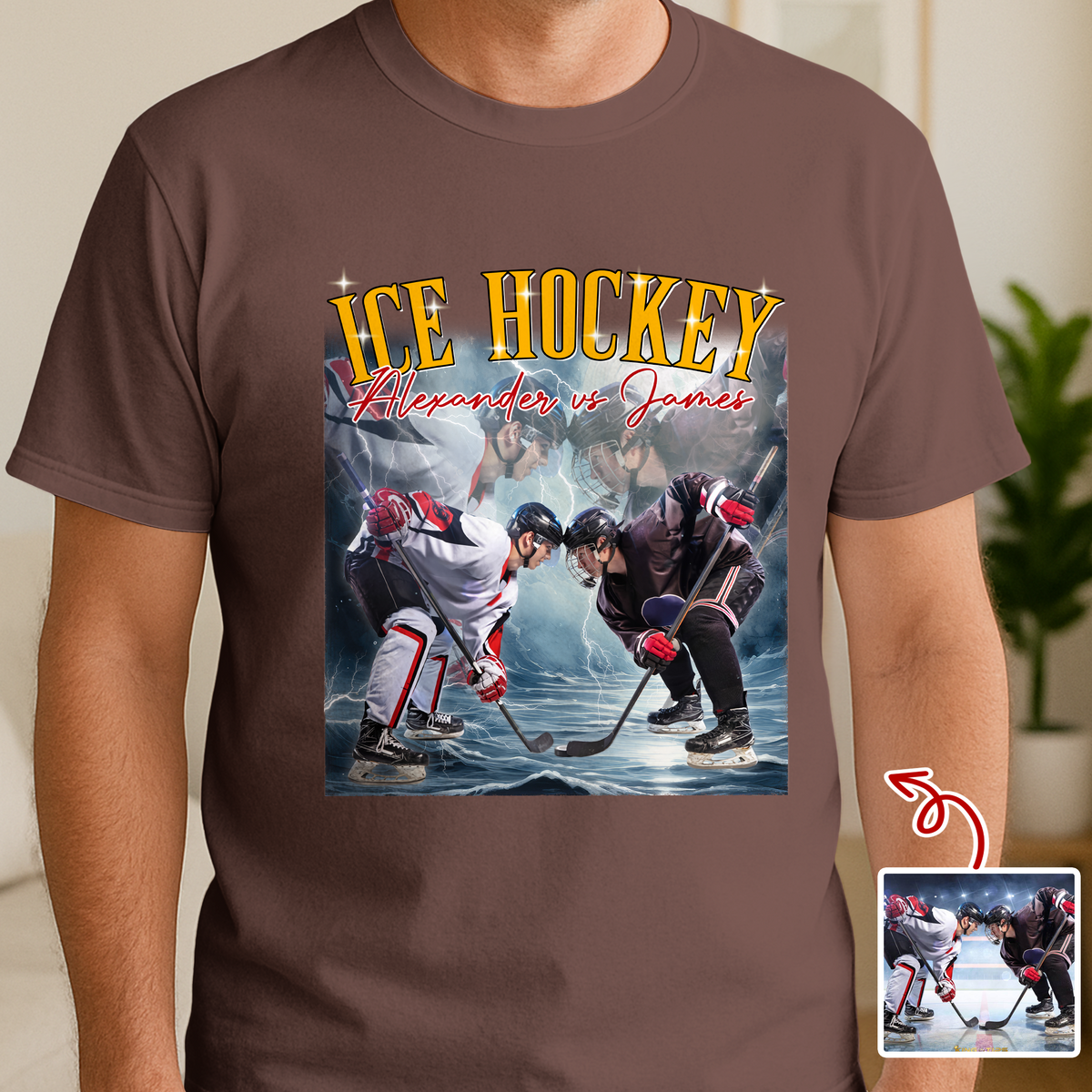 Custom Photo Ice Hockey Retro Vintage Portrait Comfort Shirt LM32 895651