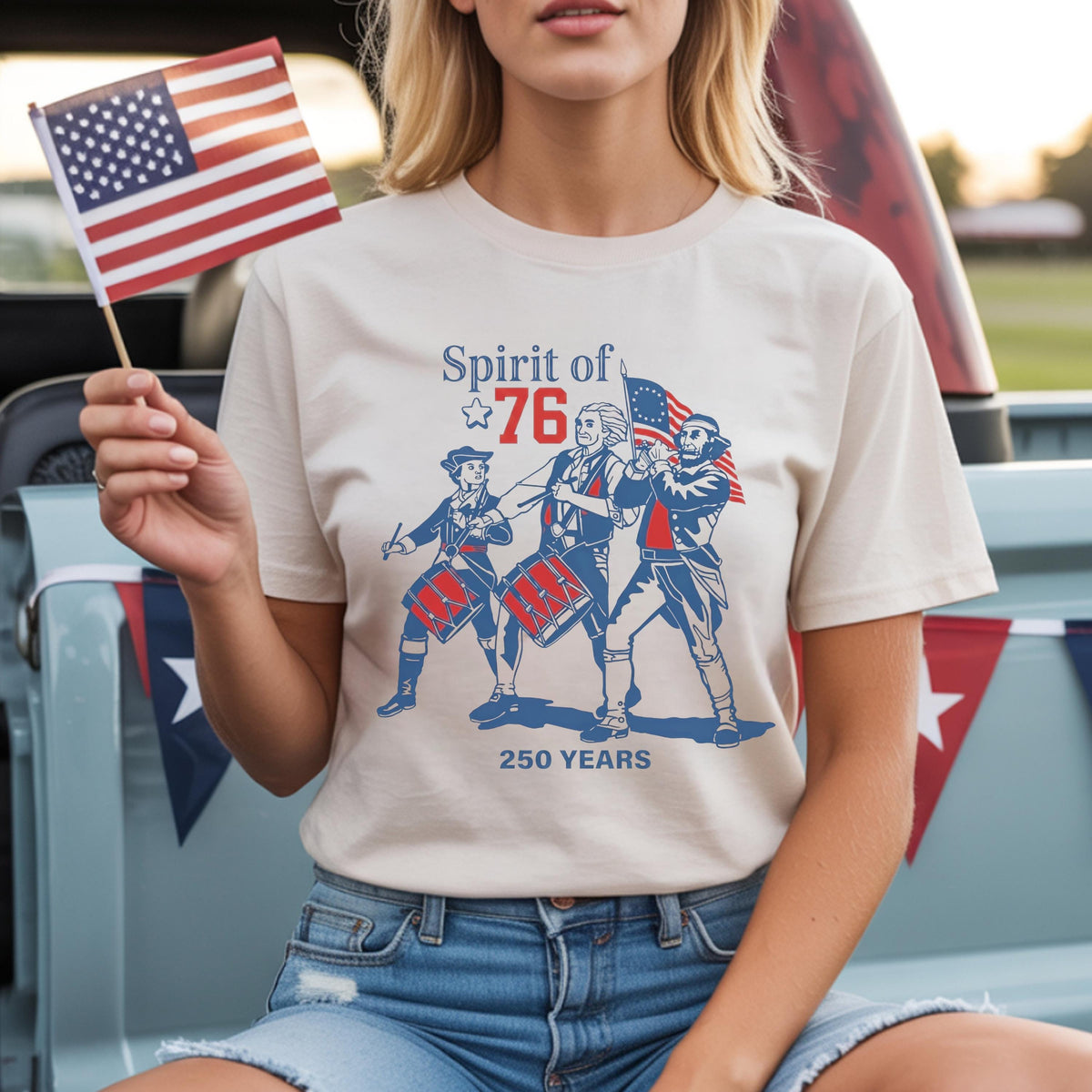 Spirit of 76, USA 250 Anniversary Shirt, Vintage 1776 Comfort Shirt LM32 669031
