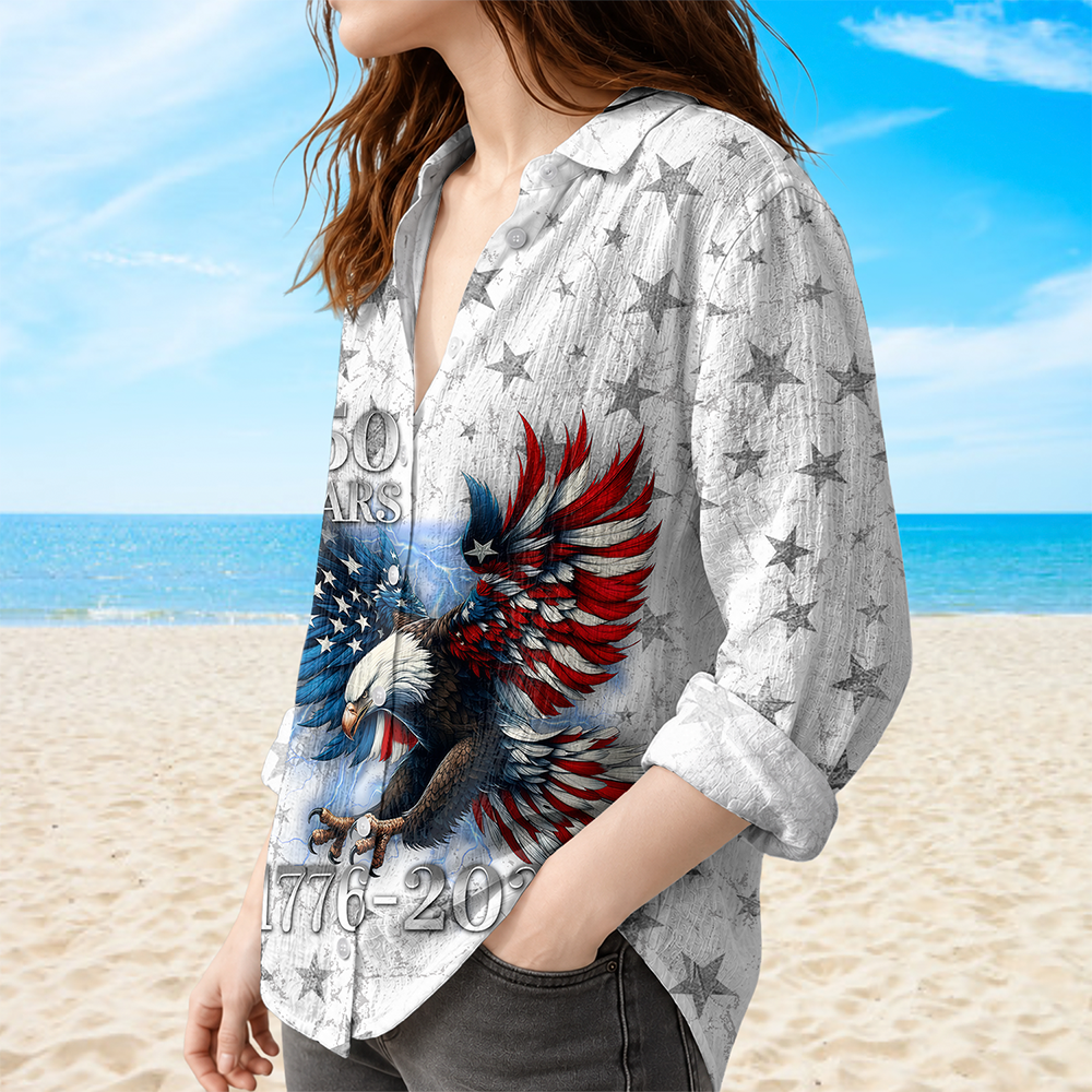 Personalized 250th Anniversary Eagle Patriotic American Blouse Shirt CH07 911814