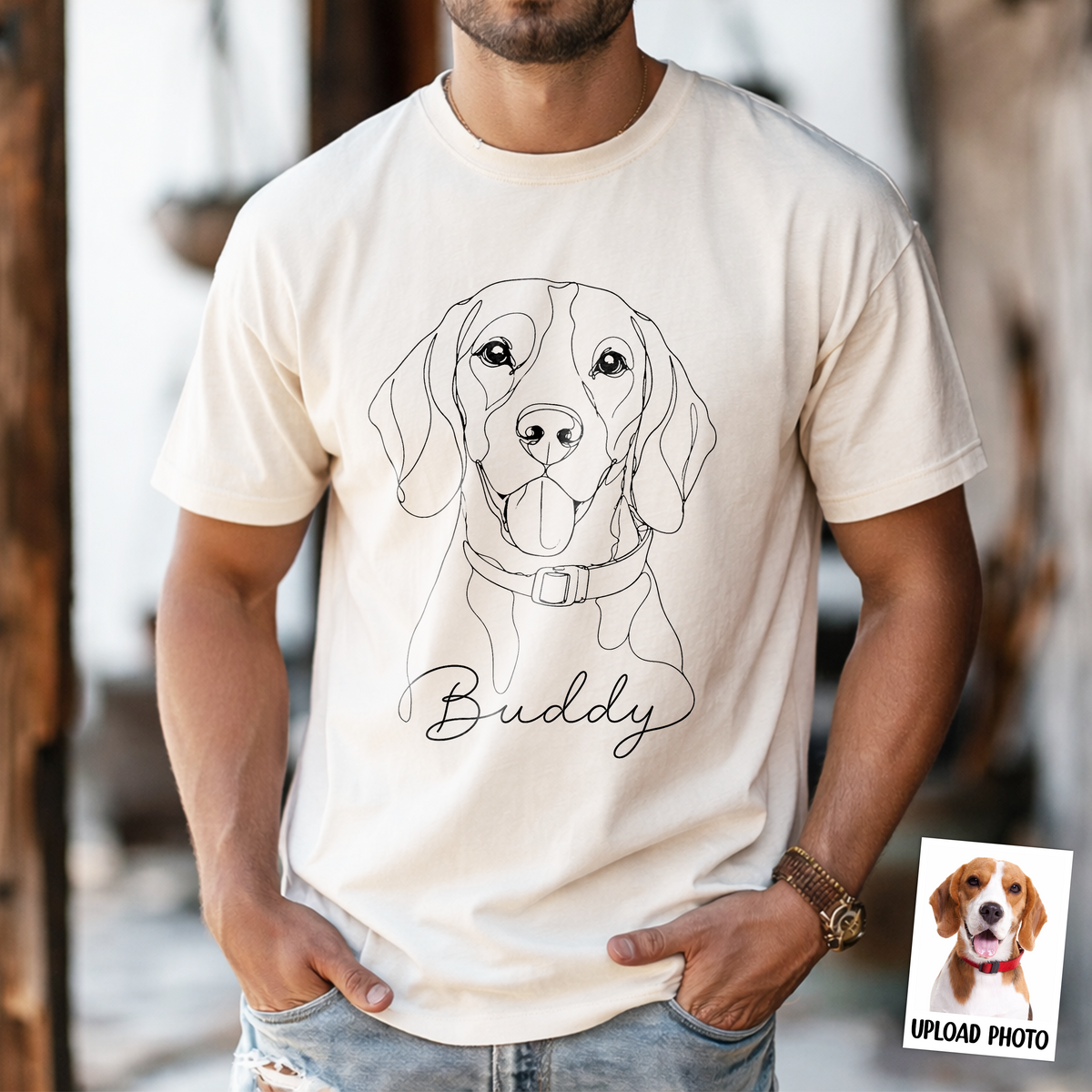 Custom Dog Cat Photo Portrait Line Art Shirt - Personalized Pet Lover Gift CH07 911366