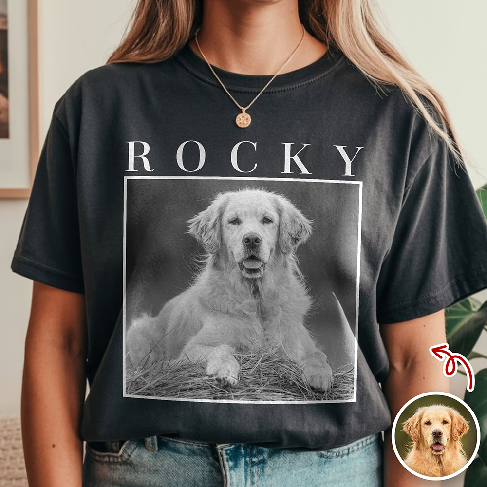 Custom Name & Photo Vintage Comfort Shirt Pet Memorial, Pet Lover Gift TH10 170375