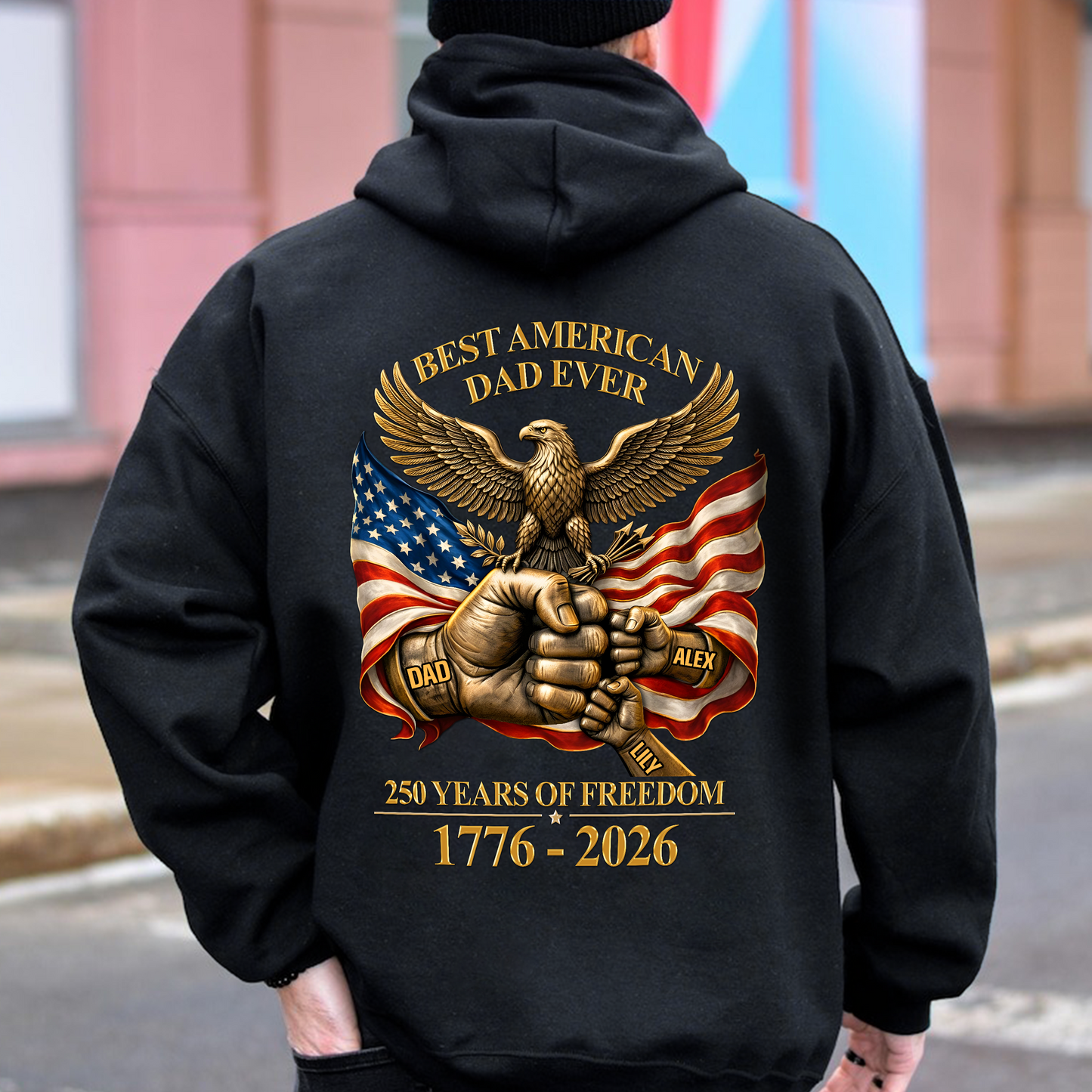 Personalized Best American Dad Ever 250 Years Of Freedom Back Shirt CH07 911000