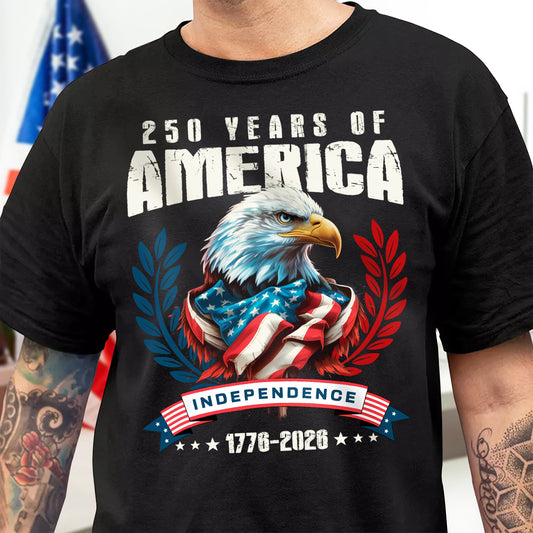 250 Years of America Eagle Independence Day Patriotic Dark Shirt LM32 895255