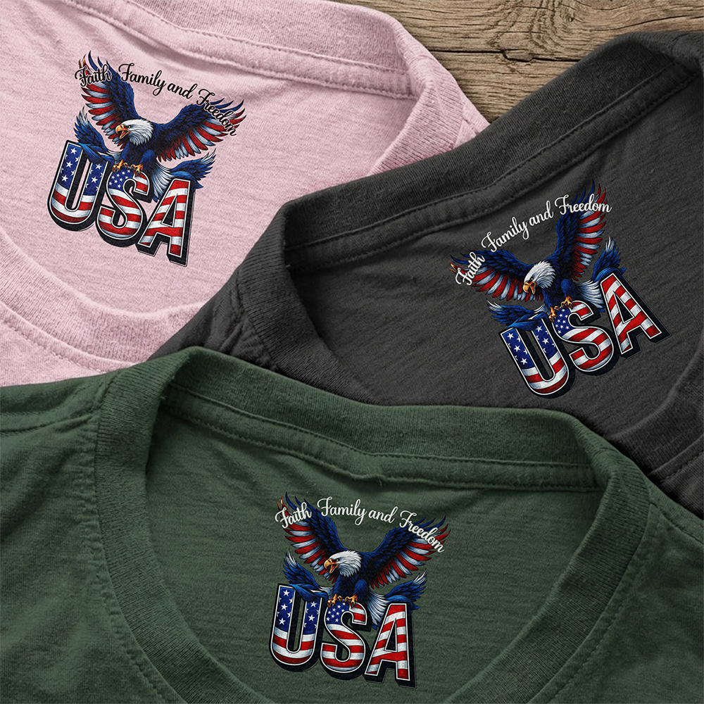 Faith, Family & Freedom 250th Anniversary of America Neck Print Shirt CH07 910908