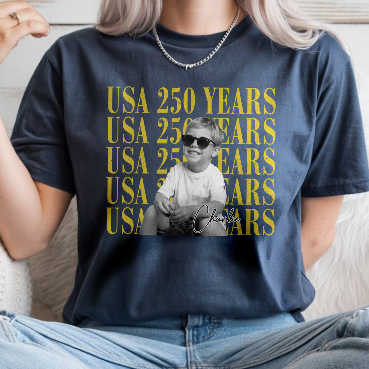 Personalized Vintage Photo USA 250 Years Freedom Comfort Shirt TH10 169975