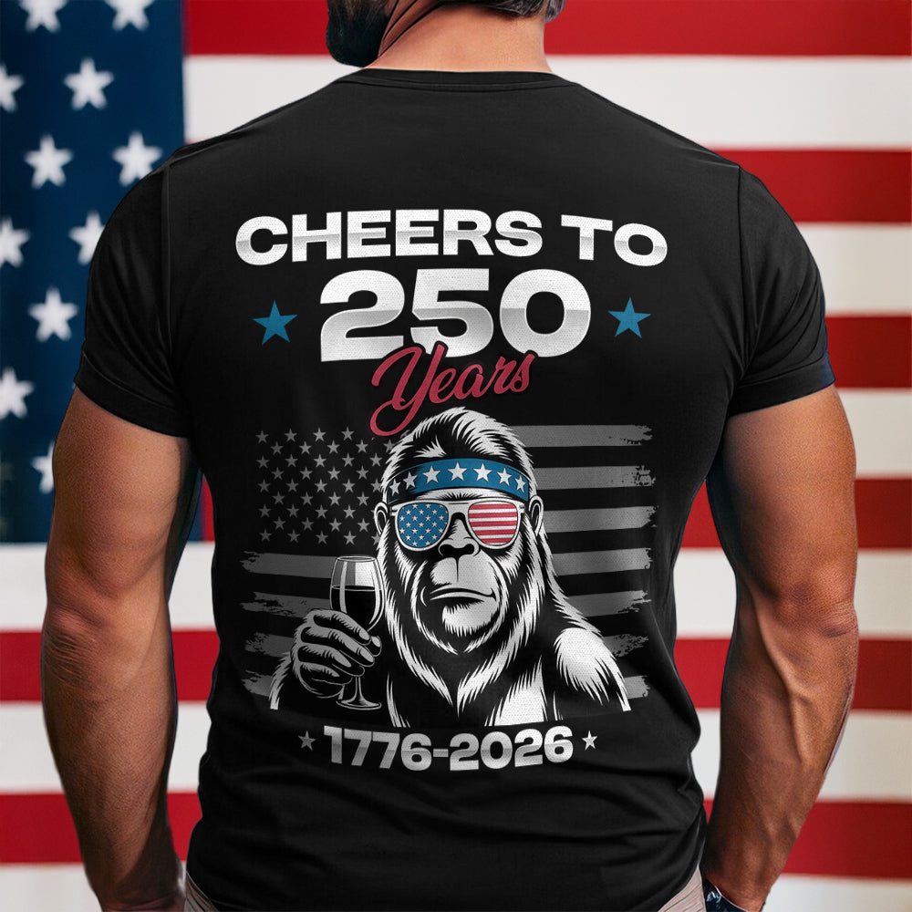 Custom Dog Photo With Big Foot Cheer To 250 Years Of Freedom Patriot Backside Shirt LM32 895271