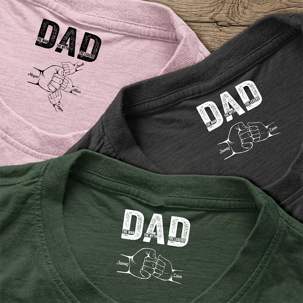 Custom Name Dad The Man The Myth The Legend Back Neck Shirt Personalized Father's Day Gift HA75 920792