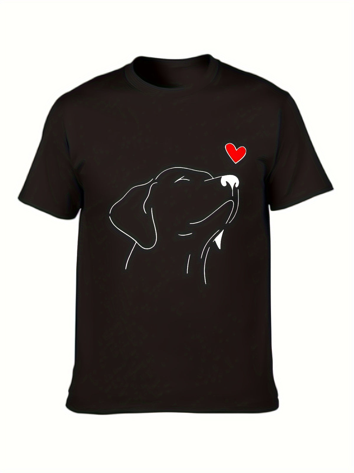 Men's Dog Print T-shirt, Casual Cotton Crew Neck Short Sleeve Tee