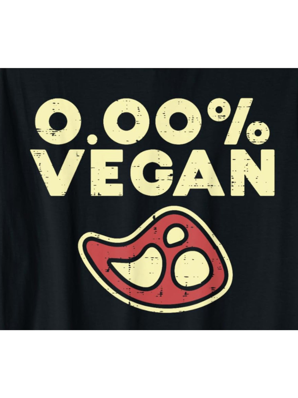 Zero Percent Vegan Funny Steak BBQ Grill Meat Lover Eater Retro Trendy Printed T-shirt, Men's Casual and Comfortable T-shirt Summer, Men's Short-sleeved Top for Everyday Activities Birthday Gift to Men