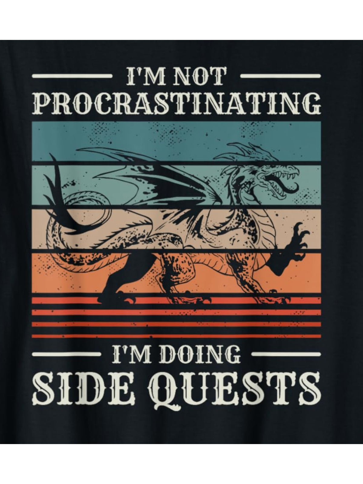 Men's Retro 'I'm Not Procrastinating, I'm Doing Side Quests' Printed T-Shirt - 100% Cotton, Comfortable Short-Sleeved Top for Daily Wear and Birthday Gift, Leisure Style, Conventional Version, Summer