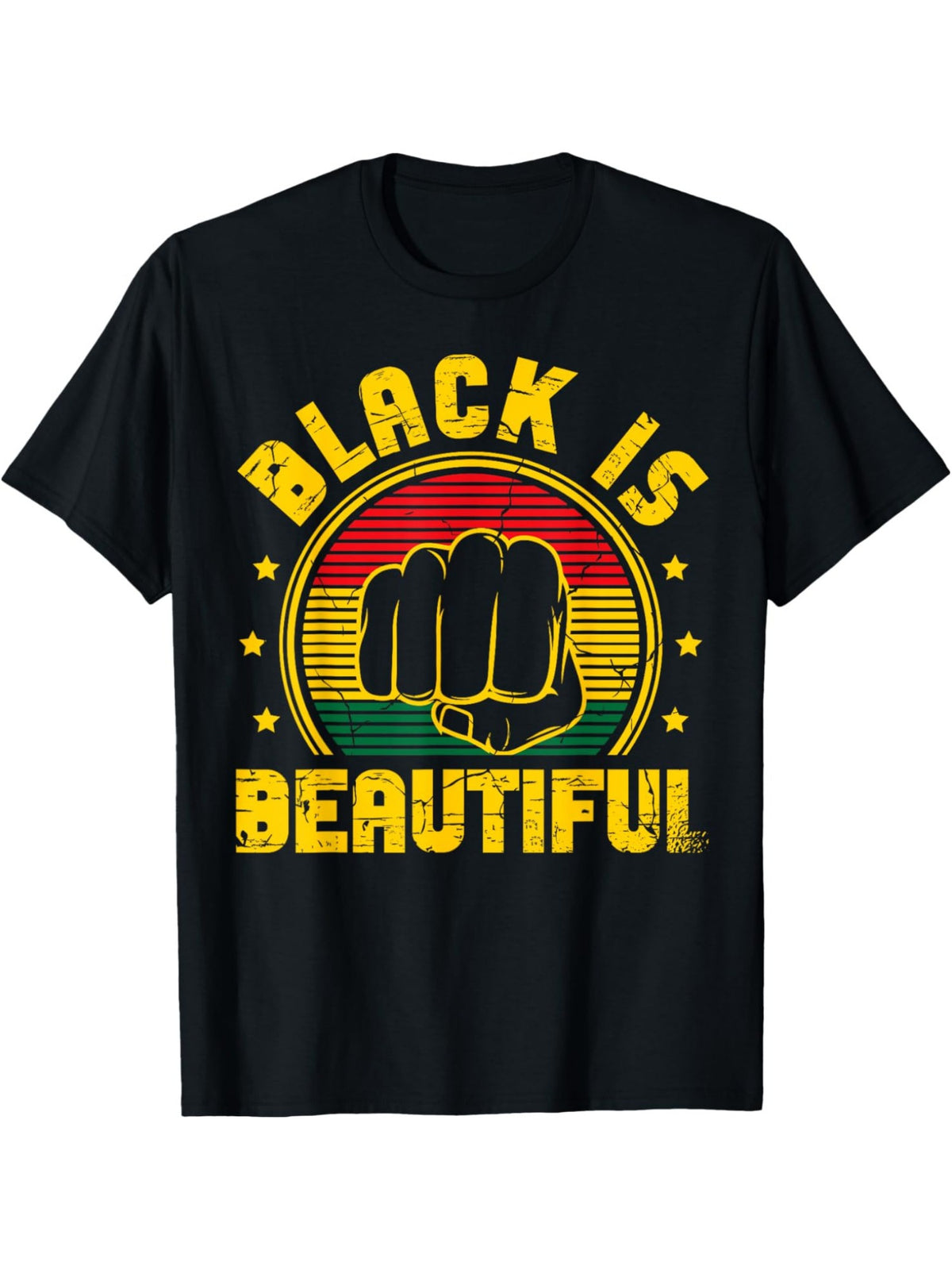 Black History Month Black is Beautiful Retro Trendy Printed T-shirt, Men'S Casual and Comfortable T-shirt Summer, Men'S Short-sleeved Top for Everyday Activities Birthday Gift To Men