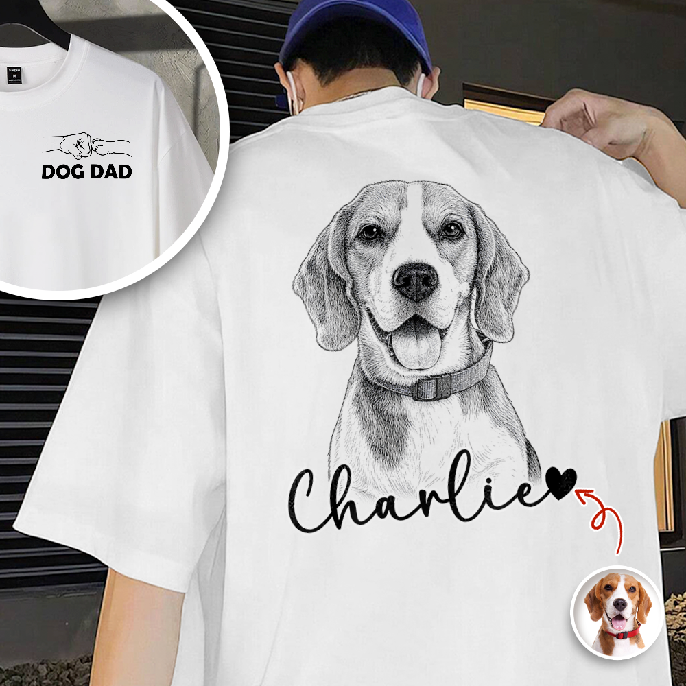 Custom Photo Dog Dad Back & Front Shirt - Personalized Gift for Dog Lovers HO82 902612