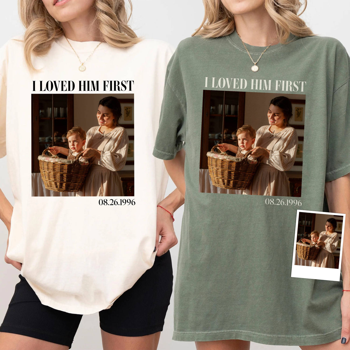 Custom Photo I Loved Her/Him First Family Comfort Shirt, Gift For Dad Mom HO82 894914